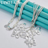 925 Silver Butterfly Pendant Necklace for Women