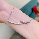 Curved Bowknot Pendant Necklace for Women