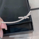 Curved Bowknot Pendant Necklace for Women