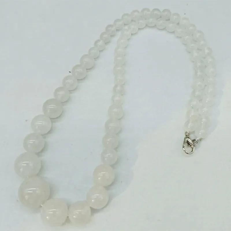 Multicolor 6-14mm Jade Bead Tower Necklace Ladies Jewelry