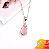 Silver 925 Rose Quartz Zircon Gemstone Pendant for Wedding Party
