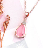 Silver 925 Rose Quartz Zircon Gemstone Pendant for Wedding Party