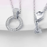 Silver 925 Double Ring Pendant Necklace for Women