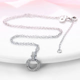 Silver 925 Double Ring Pendant Necklace for Women