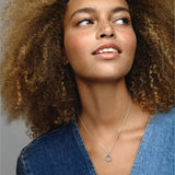 Silver 925 Double Ring Pendant Necklace for Women