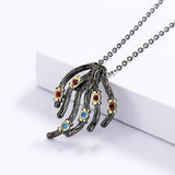 Women's 925 Silver Necklace Irregular Tree Vine Pendant Colored Zircon Jewelry
