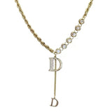 14K Plated D Letter Pendant Long Necklace Sweater Chain Women's Accessories