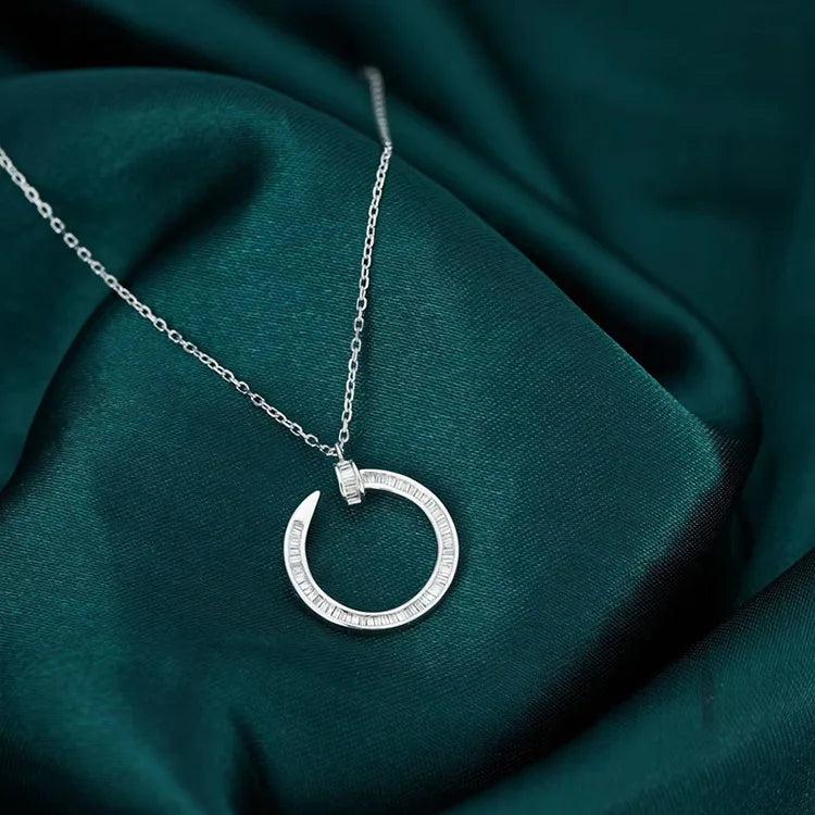 Moon Pendant 925 Silver Necklace for Women