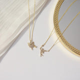 CZ Angel Pendant Necklace 14K Plated Crystal Chain Delicate Jewelry