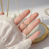 CZ Angel Pendant Necklace 14K Plated Crystal Chain Delicate Jewelry