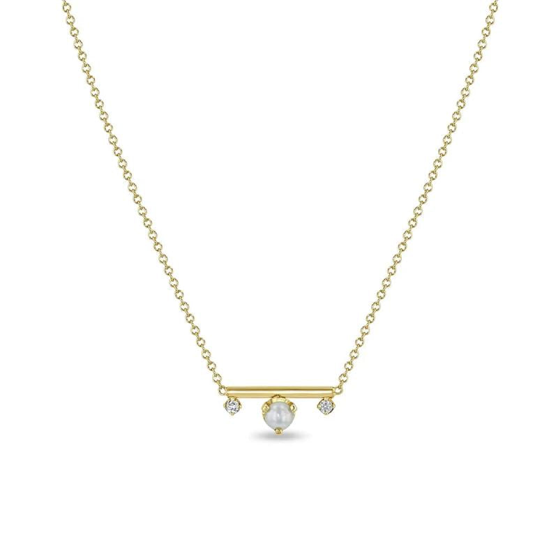 925 Silver Pearl Zircon Pendant Necklace