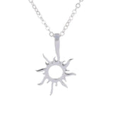 Tiny Sun Silver Chain Necklace 925 Sterling Silver Pendant Necklaces Women Party