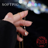 925 Silver Zircon Water Drop Choker Necklace for Women