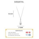 925 Silver Zircon Water Drop Choker Necklace for Women