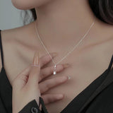 925 Silver Zircon Water Drop Choker Necklace for Women