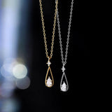 925 Silver Zircon Water Drop Choker Necklace for Women