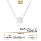 TrustDavis 925 Silver Square Box Chain Necklace For Women Wedding Gift