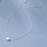 TrustDavis 925 Silver Square Box Chain Necklace For Women Wedding Gift