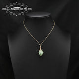 Green Tanglin Woman Pendant Necklace Charm Elegance Retro Fine Jewelry