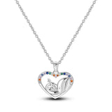 925 Silver Elephant Pendant Necklace Zircon Wedding Jewelry