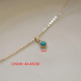925 Silver Turquoise Pendant Choker Necklace Women's Jewelry