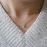 925 Silver Turquoise Pendant Choker Necklace Women's Jewelry