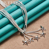 925 Sterling Silver Tassel Star Pendant Necklace for Women