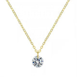 925 Silver Chain Necklace Flash Zircon Wedding Gift