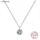 925 Silver Chain Necklace Flash Zircon Wedding Gift
