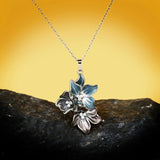 Silver Flower Pendant Women's Necklace for Wedding Bridal