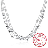 925 Sterling Silver 18'' Multilayer Necklaces Collar