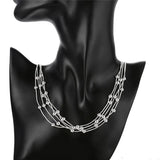 925 Sterling Silver 18'' Multilayer Necklaces Collar