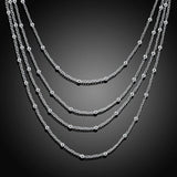 925 Silver Beaded Necklace Tassel Beads Silver Chain Wedding Jewelry