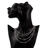 925 Silver Beaded Necklace Tassel Beads Silver Chain Wedding Jewelry
