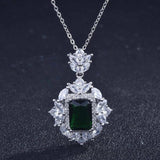 Vintage Silver Zircon Pendant Choker Chain Jewelry Gift