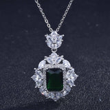 Vintage Silver Zircon Pendant Choker Chain Jewelry Gift