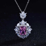 Vintage Silver Zircon Pendant Choker Chain Jewelry Gift