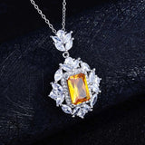Vintage Silver Zircon Pendant Choker Chain Jewelry Gift