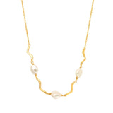 925 Silver Vintage Pearl Necklace 18K Plated Choker