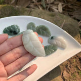 Natural Myanmar Emerald Jadeite Pendant Necklace Leaf