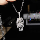 Rabbit Zircon Sweater Necklace Chains Silver Choker Jewelry Gift