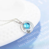 925 Silver Planet Charm Necklace Pendant Women Clavicle Choker Chain