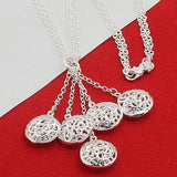 925 Silver Hollow Round Necklace for Women