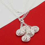 925 Silver Hollow Round Necklace for Women