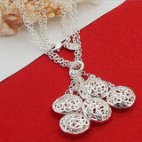 925 Silver Hollow Round Necklace for Women
