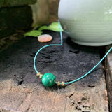 Natural Malachite Choker Necklace Women High Jewelry