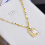 Heart Lock Opal Pendant Necklace 14k-gold Plated