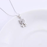 925 Silver Crystal Fairy Necklace Zircon Fairy Pendant