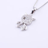 925 Silver Crystal Fairy Necklace Zircon Fairy Pendant