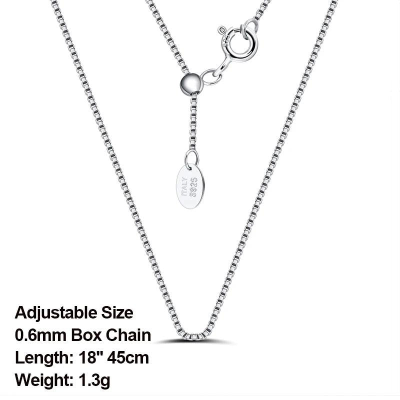 925 Silver Adjustable Chain Necklace 18in Basic Silver Neckl